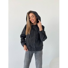 Молодежная ветровка с карманами на подкладке черный