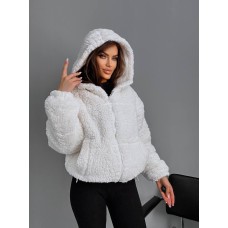 МЕХОВАЯ УТЕПЛЕНАЯ КУРТКА ТЕДДИ белый