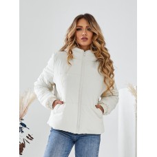 Зимняя теплая куртка плащевка «эмми» молочный