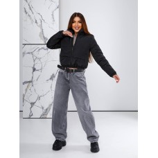 Куртка весенняя по низу куртки фиксатор+карманы плащевка+синтепон черный