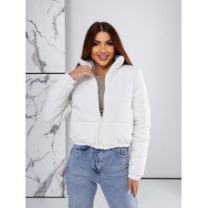 Куртка весенняя по низу куртки фиксатор+карманы плащевка+синтепон молочный