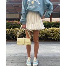 Воздушная пышная юбка с воланами молочный