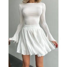 Нежная воздушная юбка креп шивон молочный