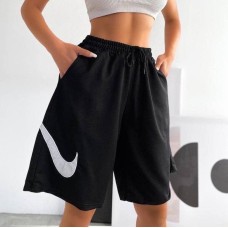 Трикотажные шорты бермуды с накатом черный