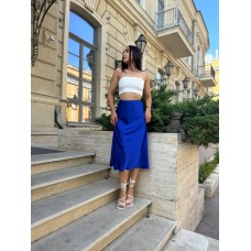 Невероятно очаровательная шелковая юбка электрик