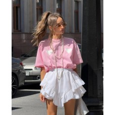 Двойная юбка с качественным кружевом белый