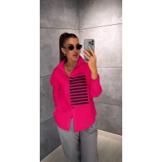 Супер стильная рубашка с полосками малина