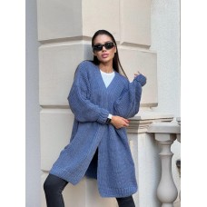 Теплый вязаный кардиган, джинс