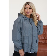 Женская Ветровка без подкладки плащевка графит
