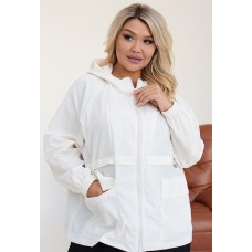 Женская Ветровка без подкладки плащевка молочный