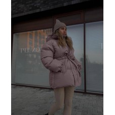 Куртка теплая с капюшоном под пояс+карманами фрез