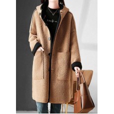 Куртка с капюшоном+карманами и с контрастною отделкою бежевый