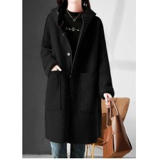 Куртка с капюшоном+карманами черный