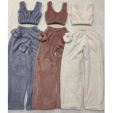 Невероятная пижама : топ + штаны + резиночка серый