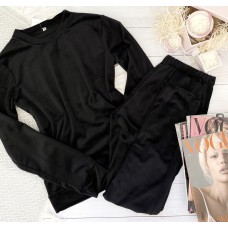 Мягусенькая плюшевая пижама ШТАНЫ и КОФТА черный