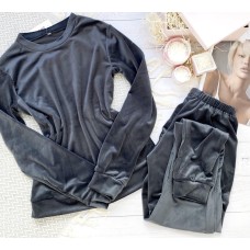 Мягусенькая плюшевая пижама ШТАНЫ и КОФТА графит