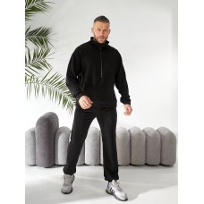 Мужской костюм из двухнитки (кофта воротник на молнии+брюки с карманами+низ на резинке) хаки