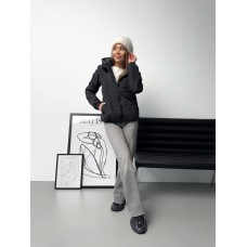 Женская куртка плащевка (съемный капюшон) черный