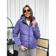 Женская куртка плащевка (съемный капюшон) фиолетовый