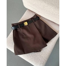 Шорты в длине мини без подкладки шоколад