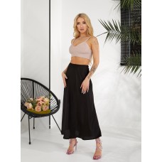 Шелковая юбка средней длинны черный