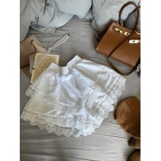 Базовая Юбка - шорты с кружевом белый