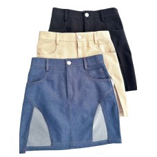 Джинсовая юбка с разрезами длиной мини джинс