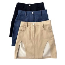 Джинсовая юбка с разрезами длиной мини черный