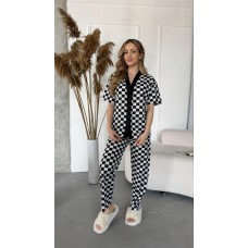 ДОМАШНИЙ КОМПЛЕКТ рубашка с коротким рукавом+штаны черный