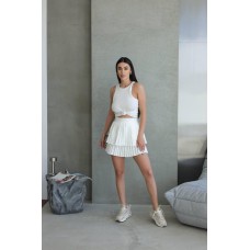 Повседневная Юбка плиссированная молочный