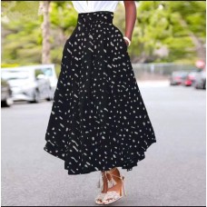 Юбка на резинке + широкий пояс принт черный