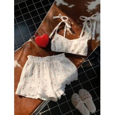 Мягкая пижама: короткий топ+шорты белый