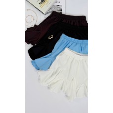 Молодежная юбка-шорты с воланчиками длиной мини черный