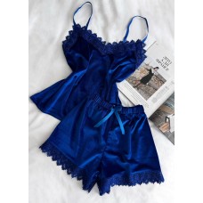 Домашний комплект-пижама: майка и шорты (велюр) электрик