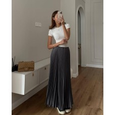 Плиссированная юбка макси графит