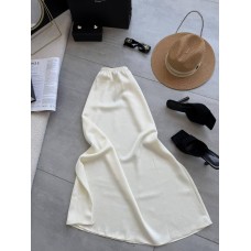Женская юбка-миди из жатого шелка белый