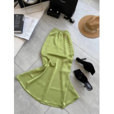 Женская юбка-миди из жатого шелка зеленый