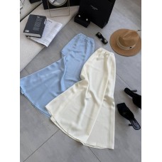 Женская юбка-миди из жатого шелка голубой