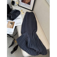 Легкая плиссированная юбка макси графит