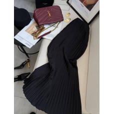 Легкая плиссированная юбка макси черный