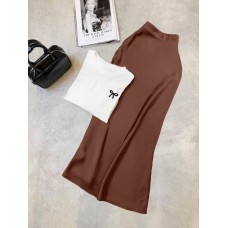 Элегантная шелковая юбка из Армани шелка шоколад