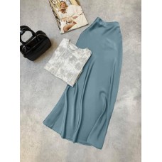 Элегантная шелковая юбка из Армани шелка олива