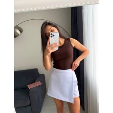 Юбка-шорты костюмка длиной мини белый