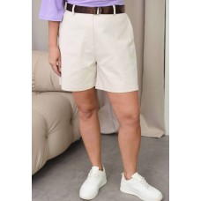 Легкие удобные шорты с поясом бежевый