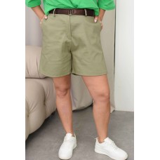 Легкие удобные шорты с поясом олива