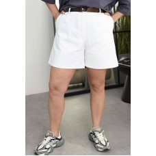 Легкие удобные шорты с поясом белый