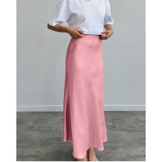 Атласная юбка талия на резинке розовый