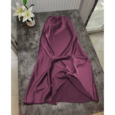 Шелковая юбка А-силуэта+талия на резинке бургунди