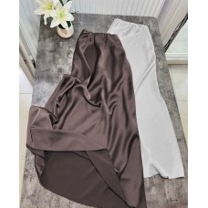 Шелковая юбка А-силуэта+талия на резинке белый