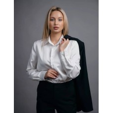 Шелковая рубашка классического кроя белый